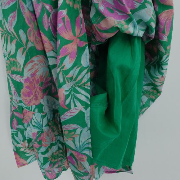 Tropical Ruffle Sundress 2X‎ Off Shoulder Floral Leafy Print Summer Resortwear - Picture 9 of 13
